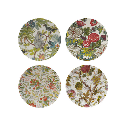 Round Botanical Printed Stoneware Plate