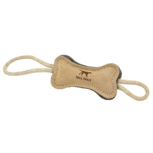 TTAILS LEATHER BONE TUG NATURAL 16"