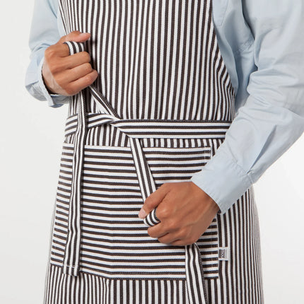 Black Narrow Stripe Chef Apron