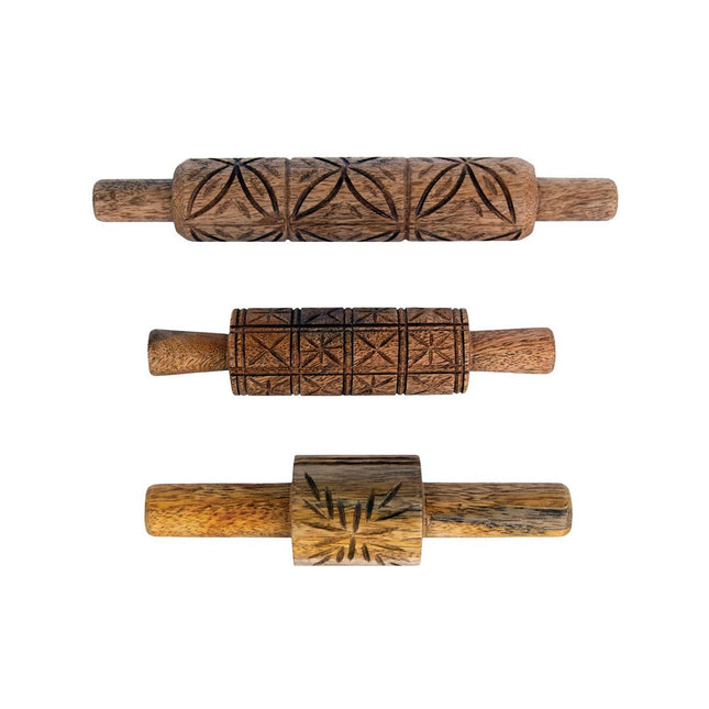 Mango Wood patterned Rolling Pins - Just Simcoe