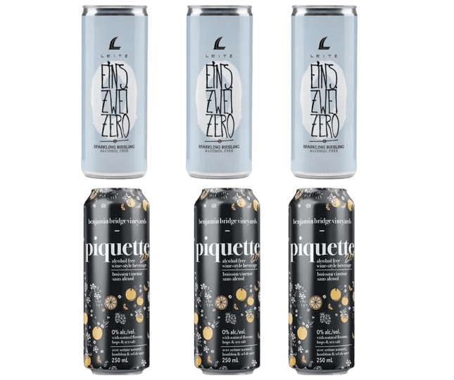 Sober Sampler: 6 Pack Non - Alcoholic White Wine Cans - Just Simcoe