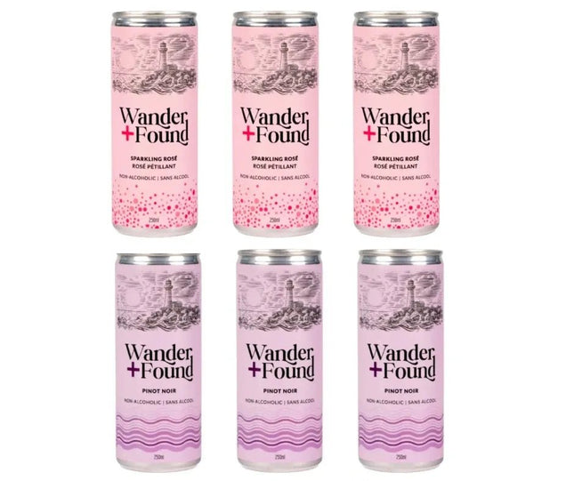 Sober Sampler: Wander & Found Non - Alcoholic Wine Mixed 6 pack - Just Simcoe