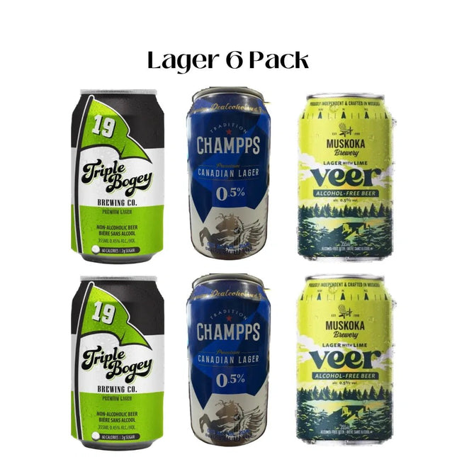 Lager Sober Sampler: Mixed Variety Non - Alcoholic Beer 6 Pack - Just Simcoe