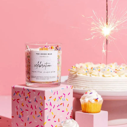 “celebration” vanilla cupcake candle