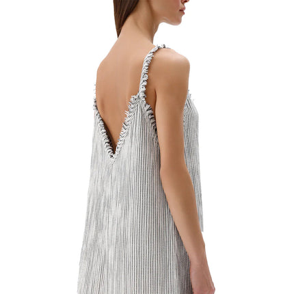 Striped Crinkle Strappy Dress