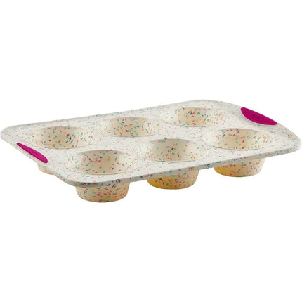White Confetti 6- Count Silicone Jumbo Muffin Pan