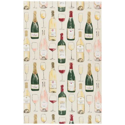 Wine Printed Cotton Teatowel
